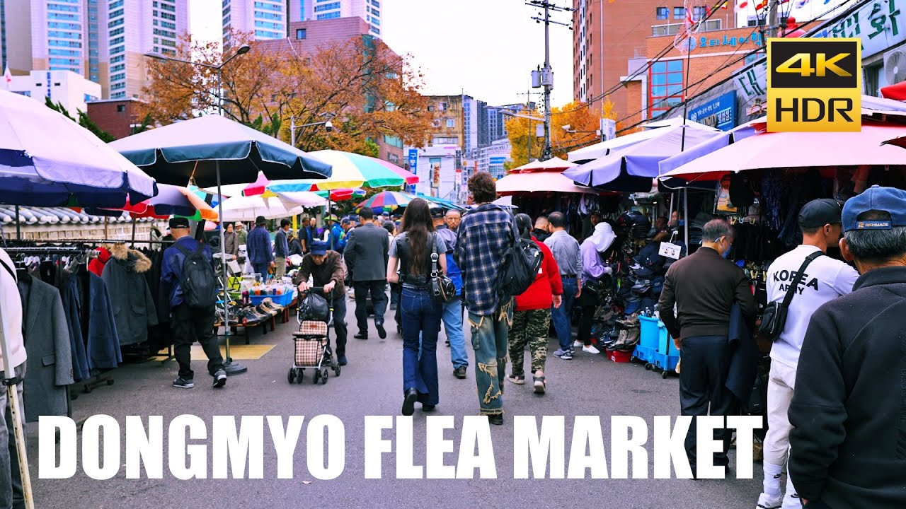 Seoul Walk from Dongmyo Flea Market to  Sinseoldong Folk Flea Market | Vintage | Korea Travel 4K HDR