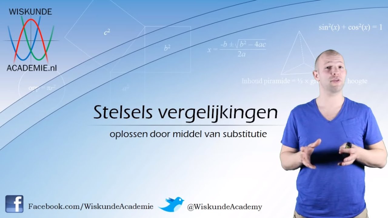 Elimineren door substitutie - stelsels vergelijkingen (havo/vwo B) - WiskundeAcademie