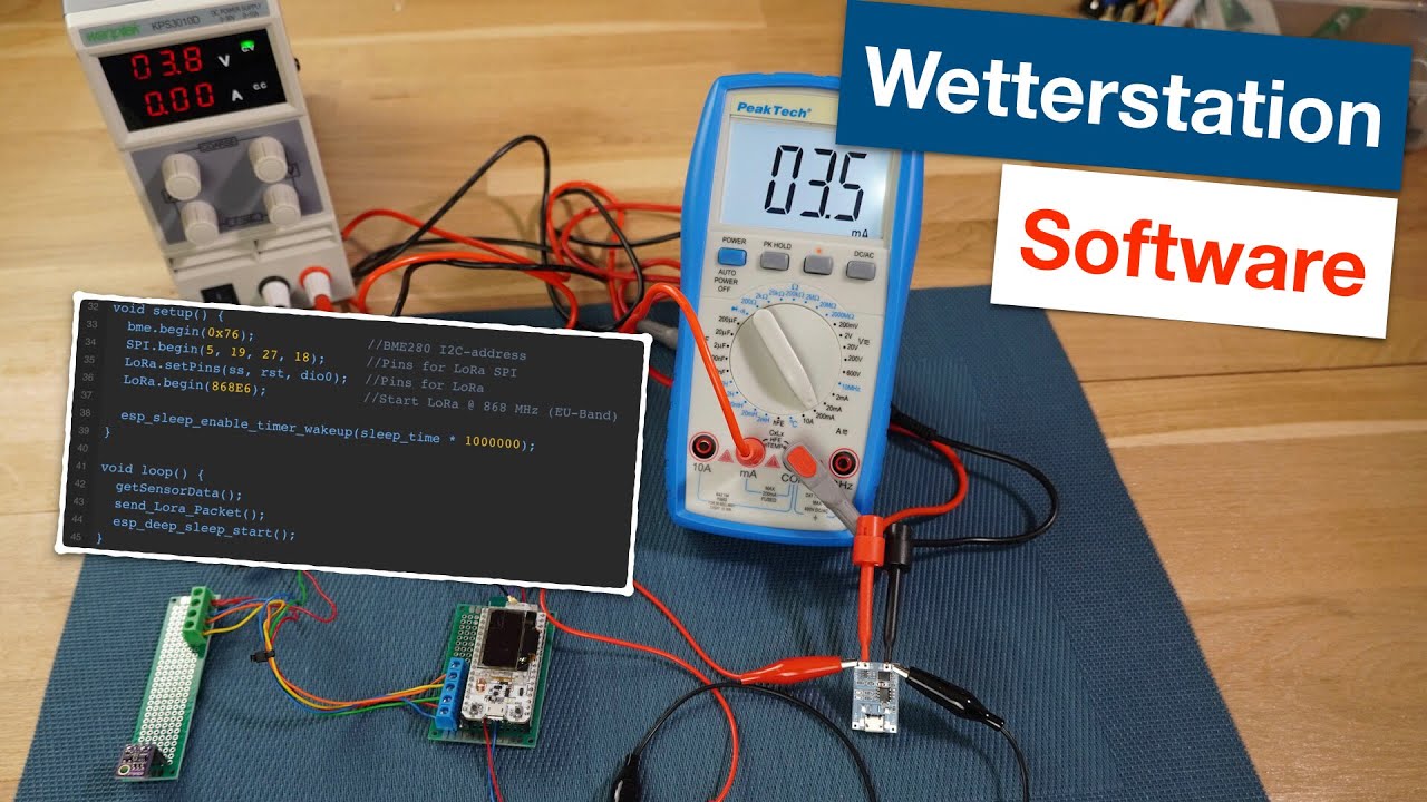 Teil 2: Energieverbrauch & Software | Die ESP32 LoRa Wetterstation 2020
