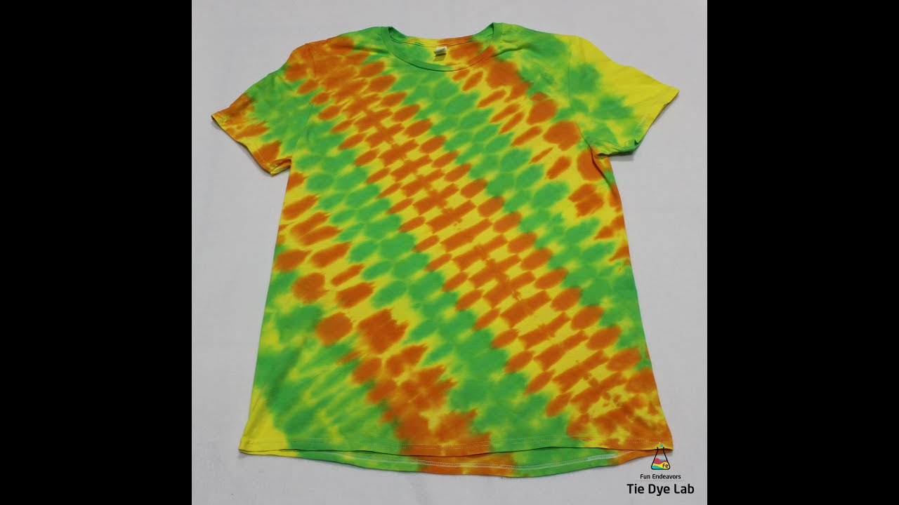 How To Make A Bright Citrus Colored Diagonal Fan Fold Tie Dye Shirt