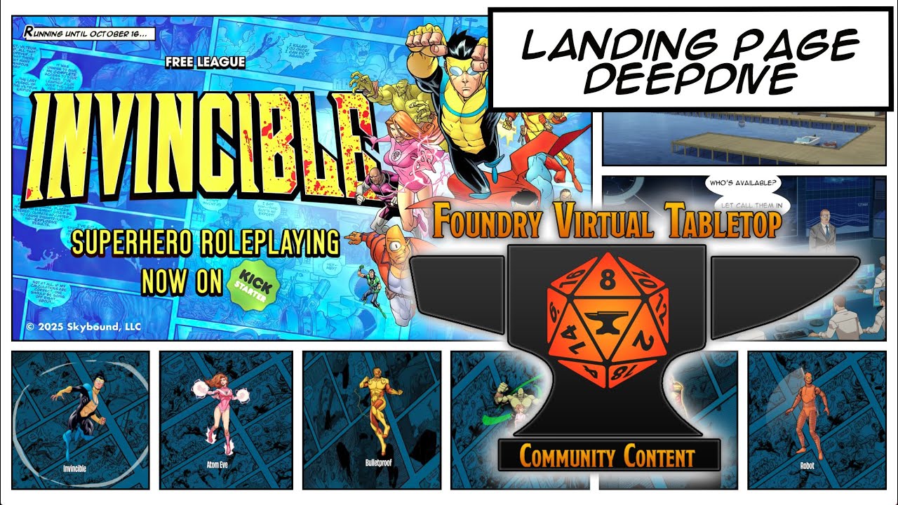 FoundryVTT • Landing Page Deepdive for INVINCIBLE RPG