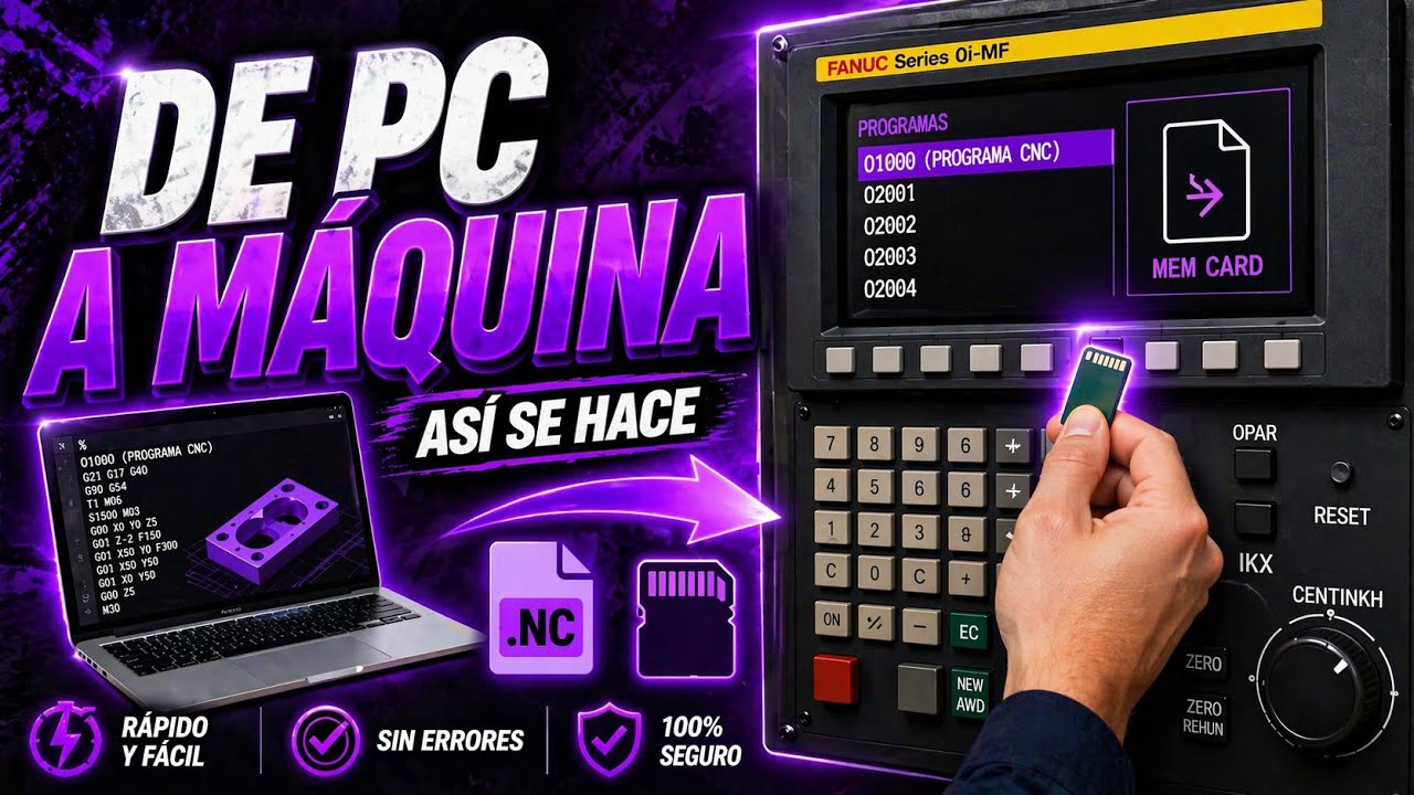 🌐Como transferir programas CNC a una máquina Fanuc | Guía completa paso a paso#fanuc #programacion
