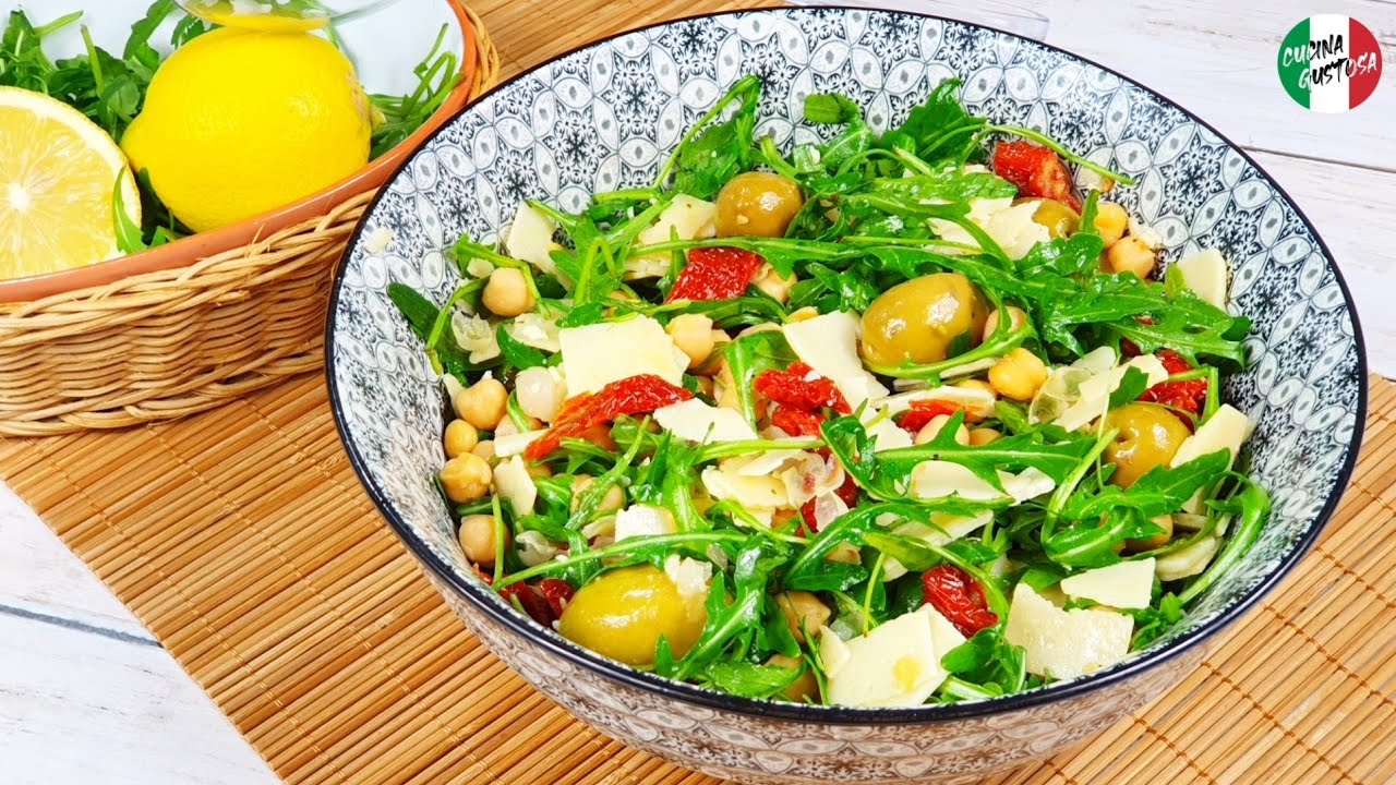 INSALATA DI CECI, POMODORI SECCHI E RUCOLA - Ricetta Facile e Veloce