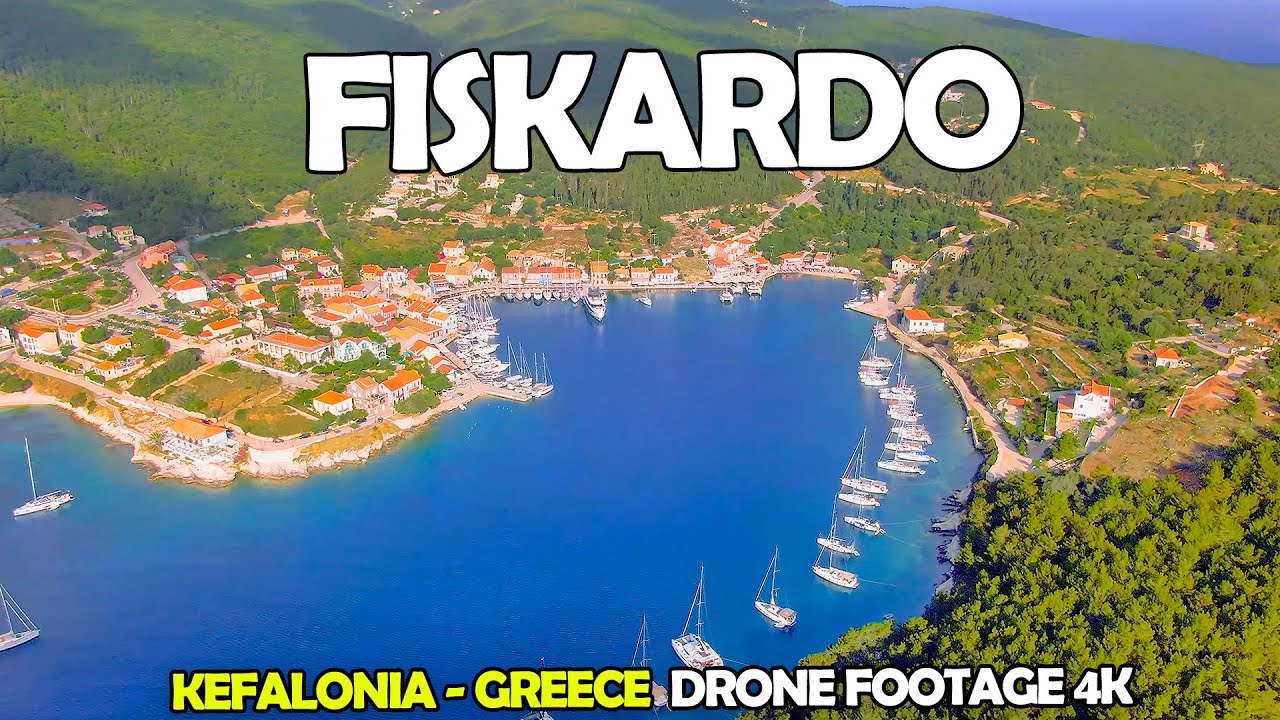Fiskardo, Kefalonia, Greece, through stunning 4K drone footage