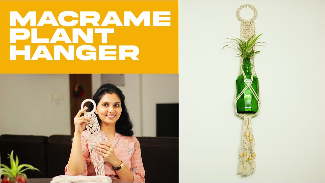 How to make a Macrame Plant Hanger | Macrame Bottle Hanger | DIY Plant Hanger | M's CraftBook