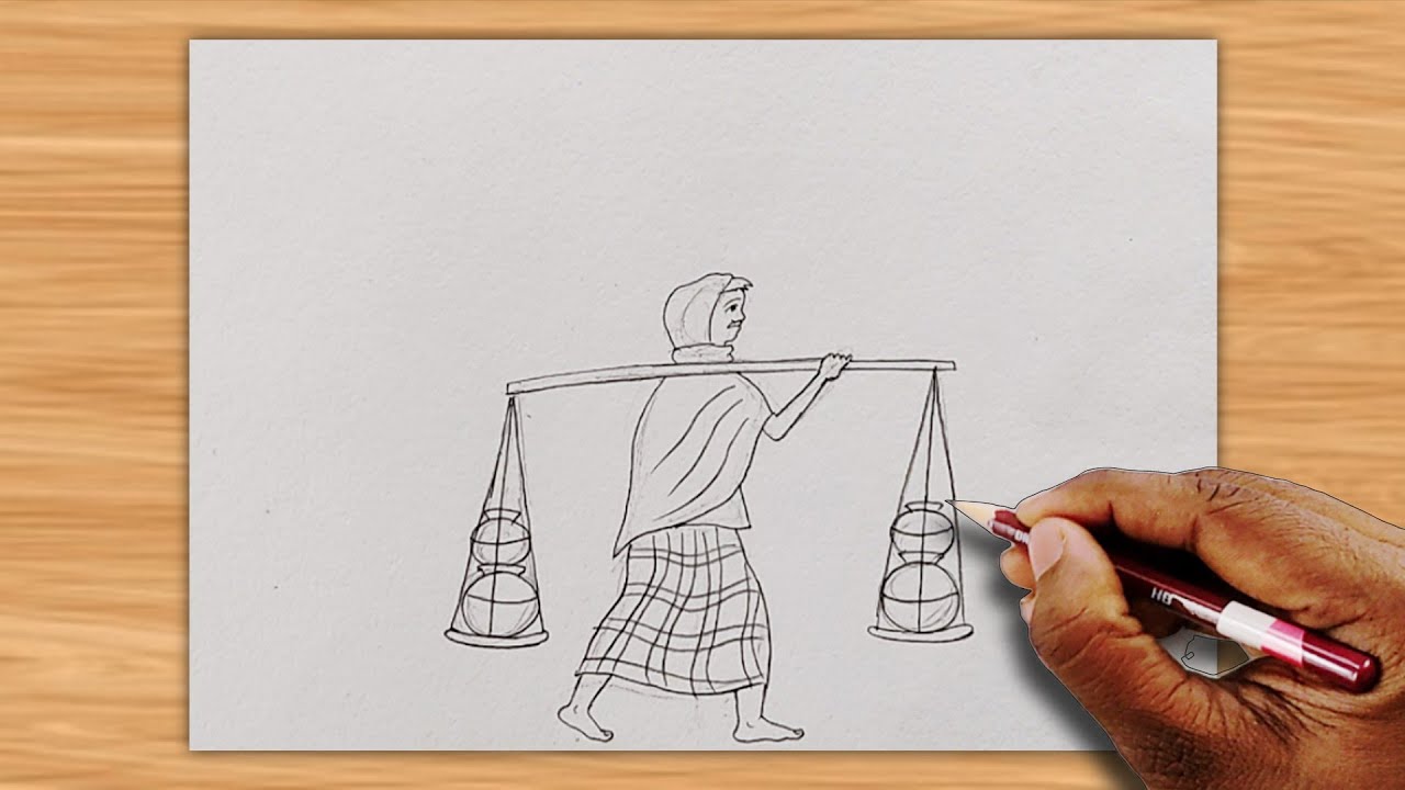 Как нарисовать зимний деревенский пейзаж / зимний рисунок масляной пастелью