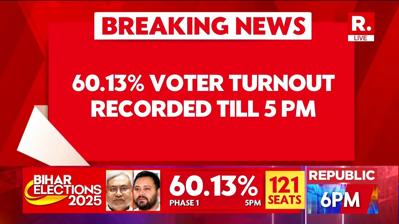 Bihar Polls Phase 1 LIVE: 60.13% Turnout By 5 PM | Record Voting In 2025 Assembly Elections | NDA