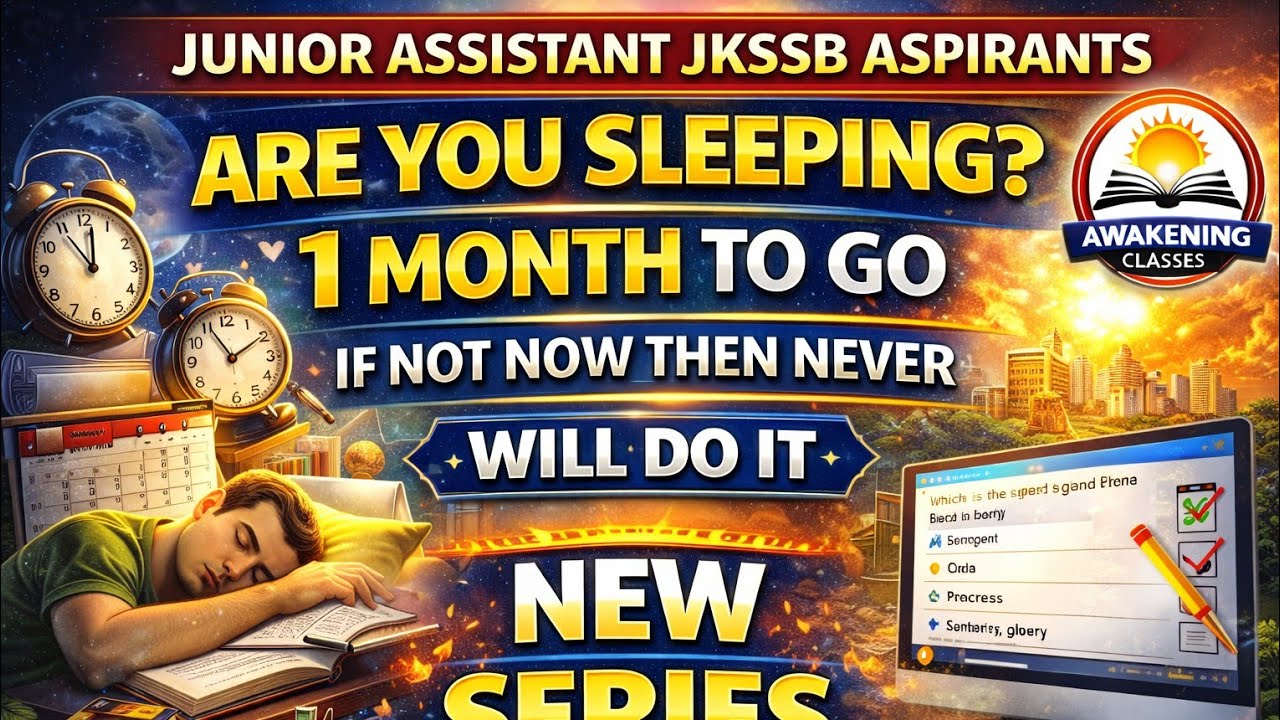 Junior assistant JKSSB l Complete one month plan l
