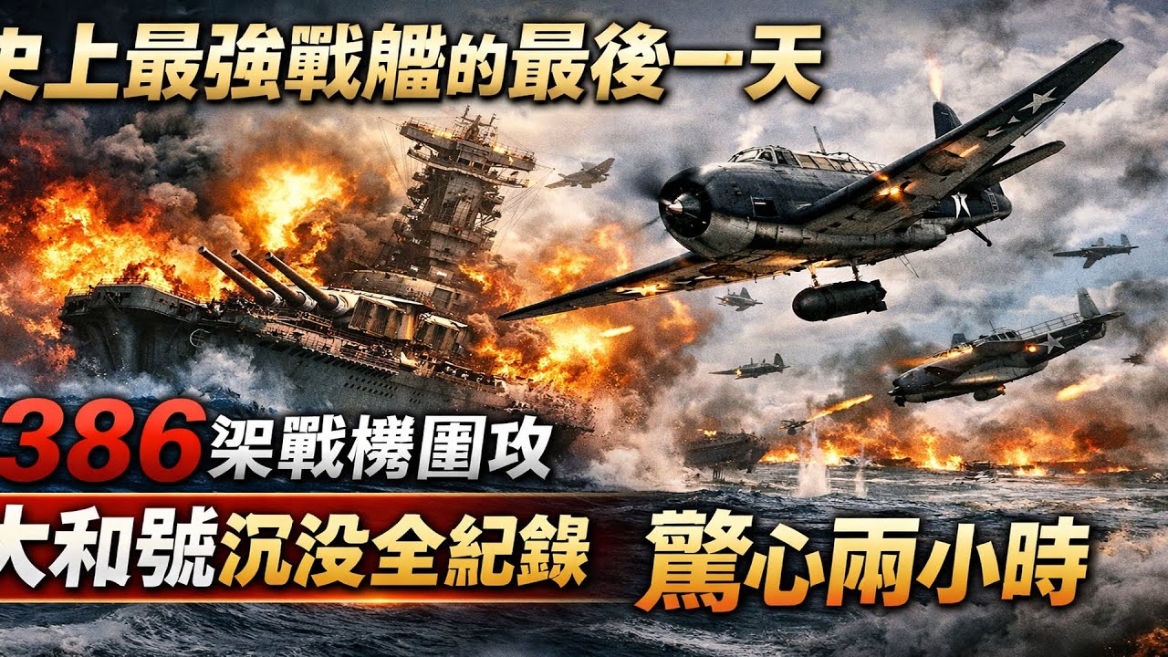 史上最強戰艦的最後一天｜大和號沉沒全紀錄｜386架戰機圍剿的兩小時