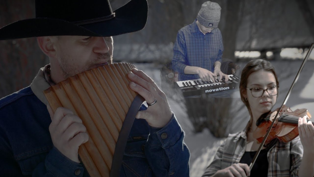 Wayfaring Stranger ( Ed Urich on Pan flute Rachelle Nelson on Violin ) 4K