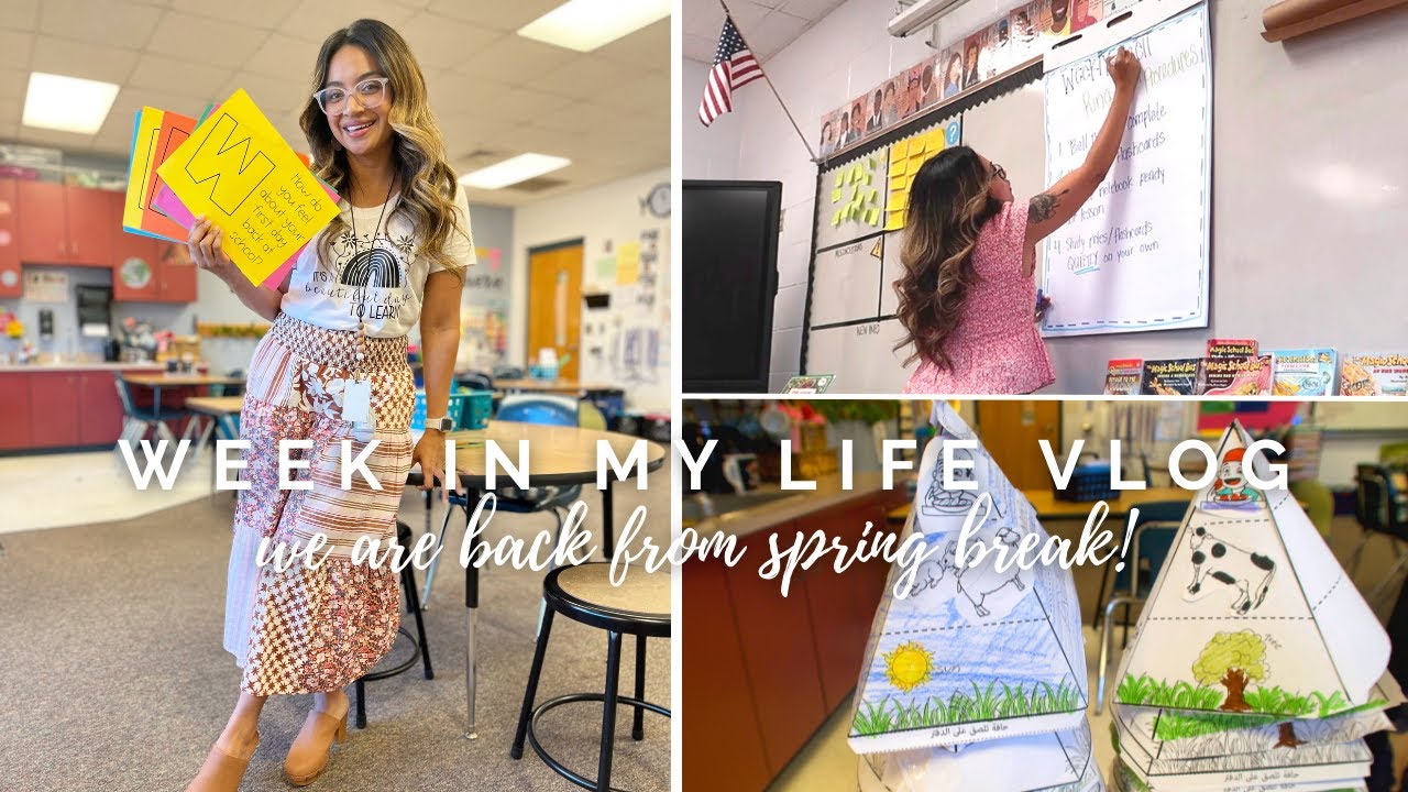 VLOG BACK FROM SPRING BREAK | Birthdays, classroom refreshers, outfits, students are so SWEET!
