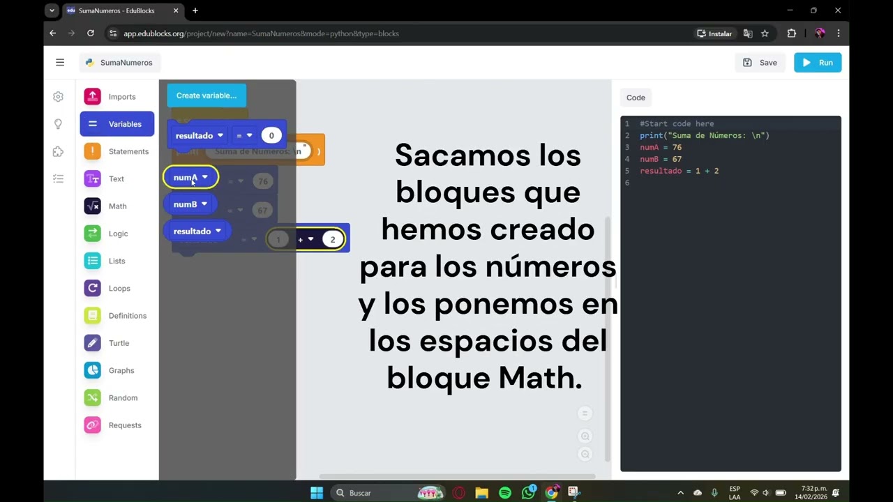 Programación en Python usando bloques