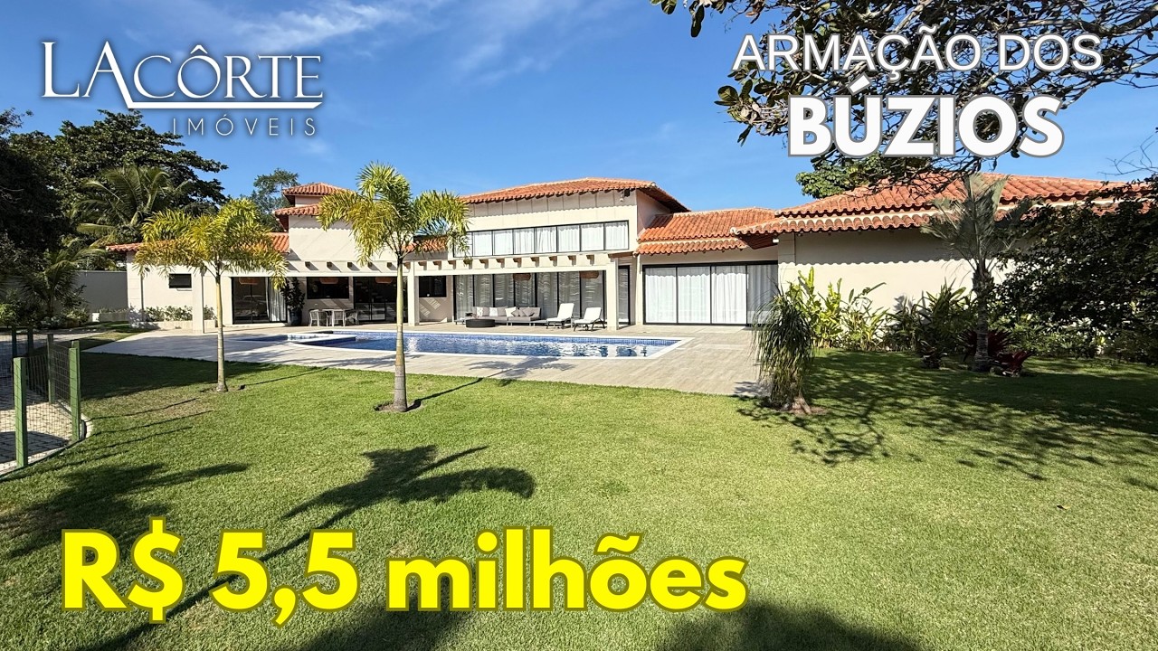 MANSÃO MAGNÍFICA EM BÚZIOS! MODERNA, terreno gigante, IMPRESSIONANTE, QUASE PÉ NA AREIA DA PRAIA!