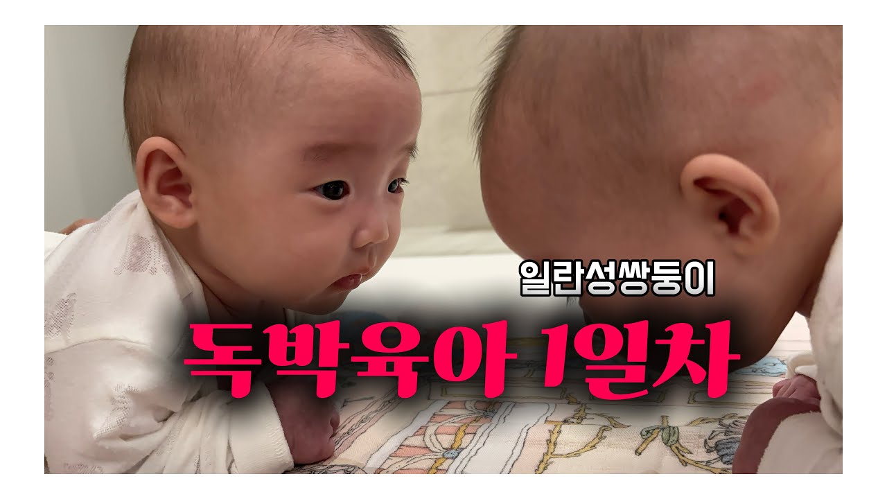 4개월 일란성쌍둥이 독박육아 1일차