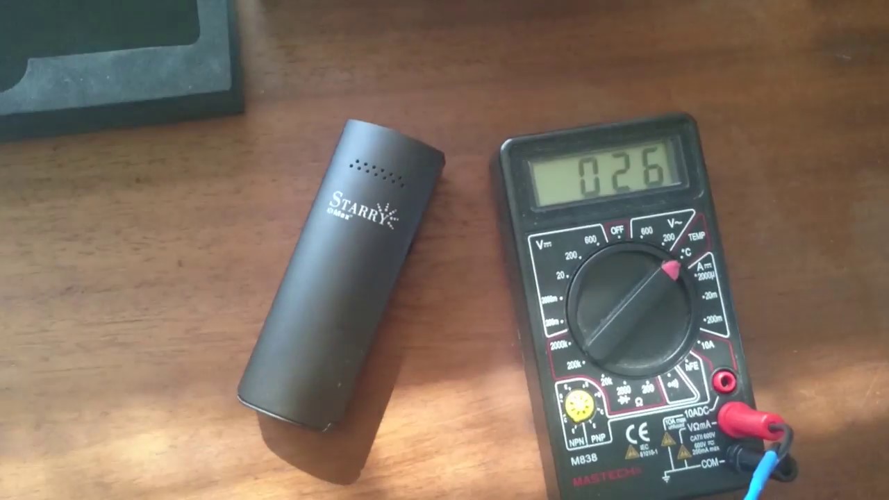 Vaporizer X MAX Starry Black. User test temp