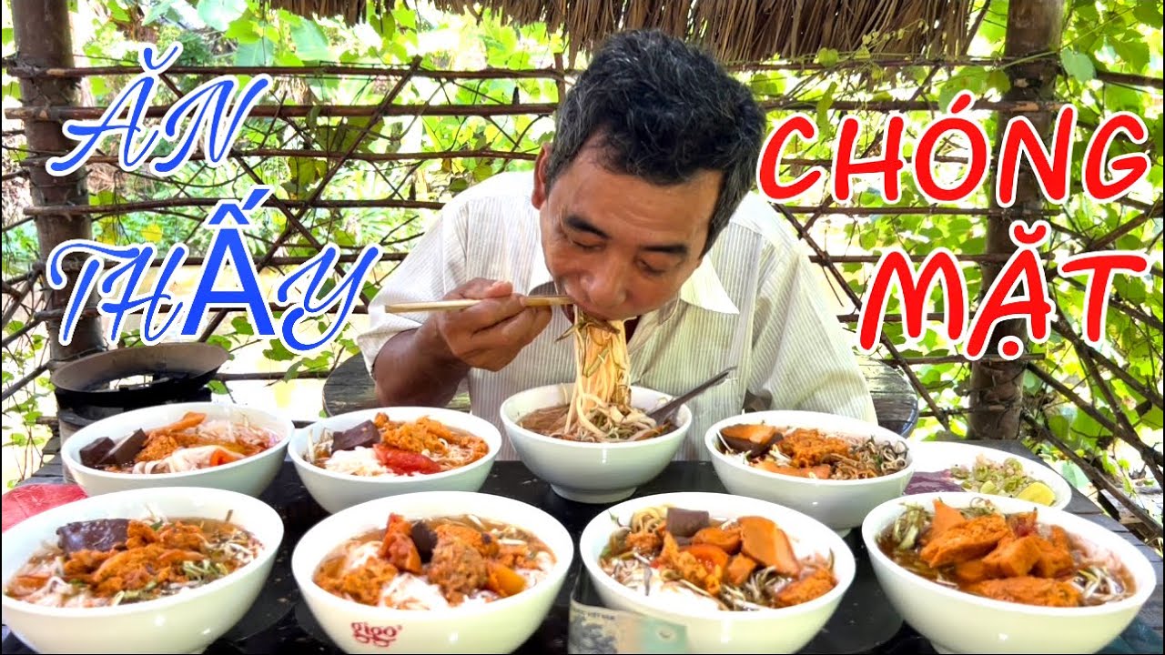 Thử Thách Ba Móc! Ăn 8 Tô Chà Bá Đầy Nhóc Bún Riêu Cua Đồng | ATĐQ
