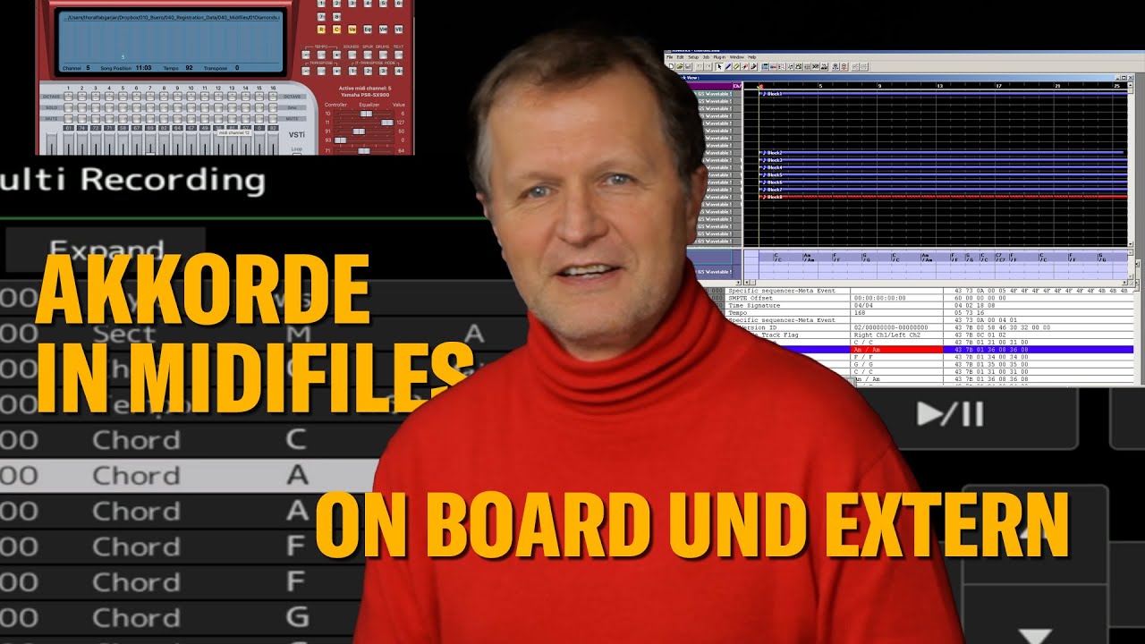 Akkorde (Meta Events) in Midifiles, on board und extern für Yamaha Keyboards, Genos, Tyros und SX