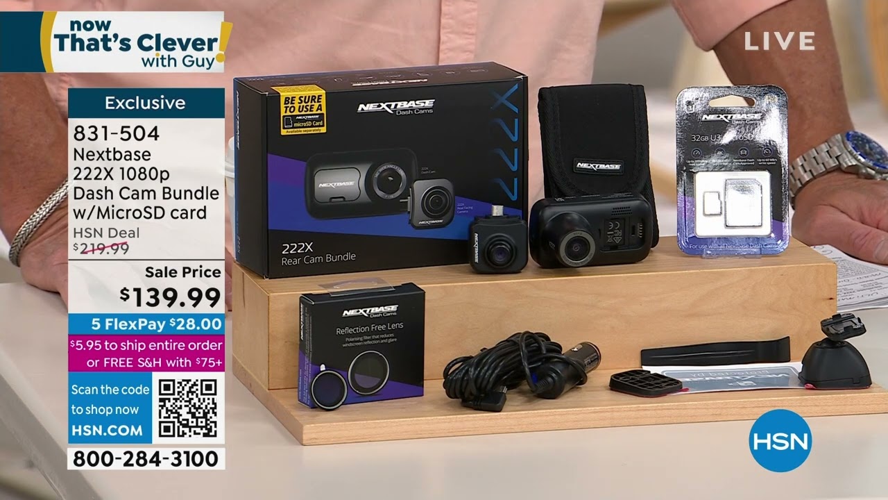 Nextbase 222X 1080p Dash Cam Bundle with MicroSD Card