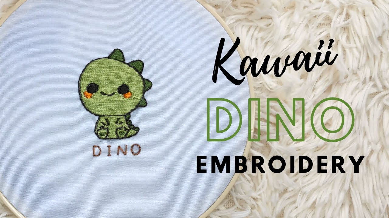 Kawaii Dinosaur Embroidery