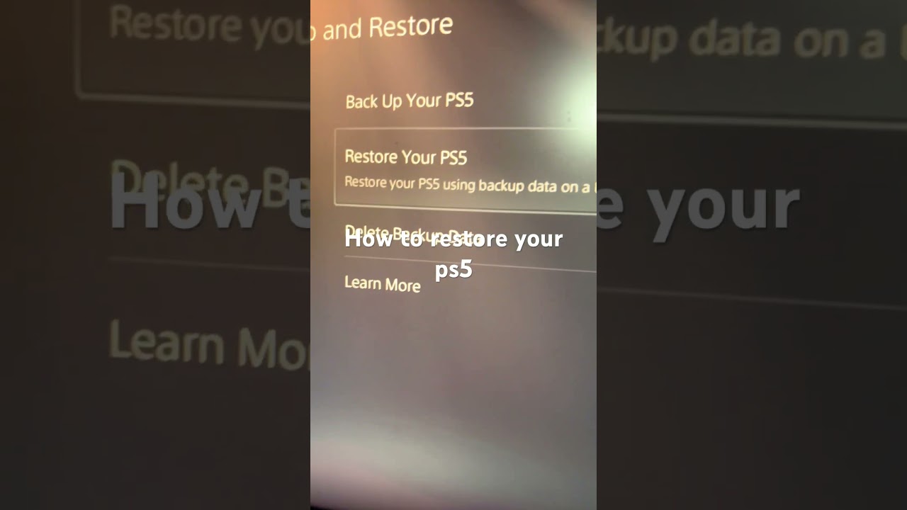How to restore your ps5