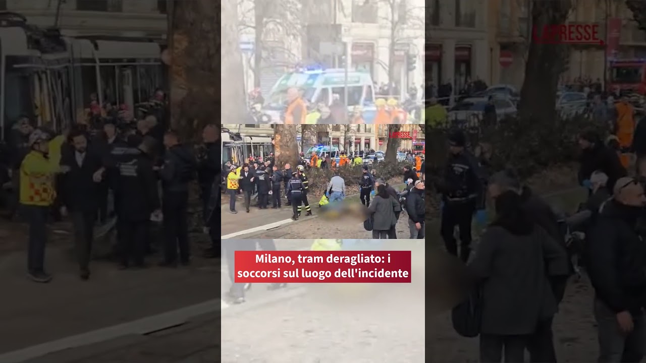 Deragliamento a Milano, i passeggeri del tram feriti in viale Vittorio Veneto  #lapresse