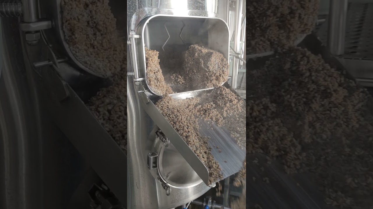 The process of mashing malt in the mash pot