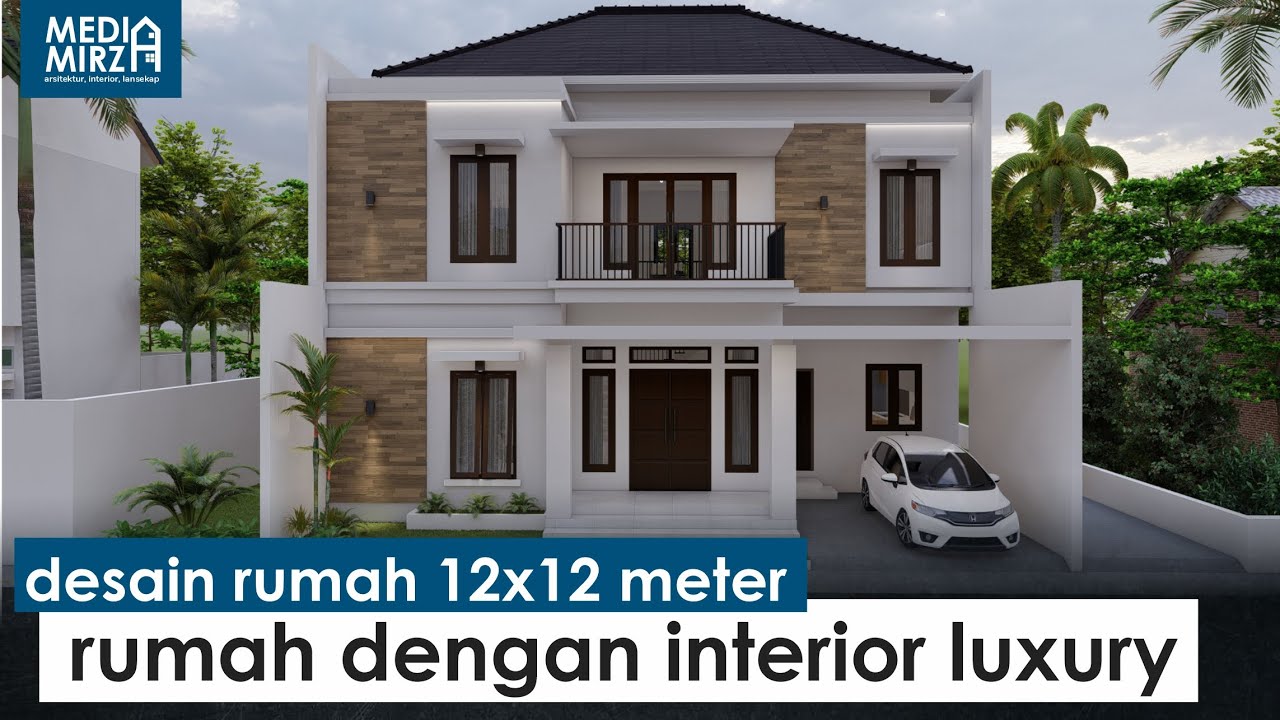 DESAIN RUMAH MINIMALIS 2 LANTAI 12X12 METER