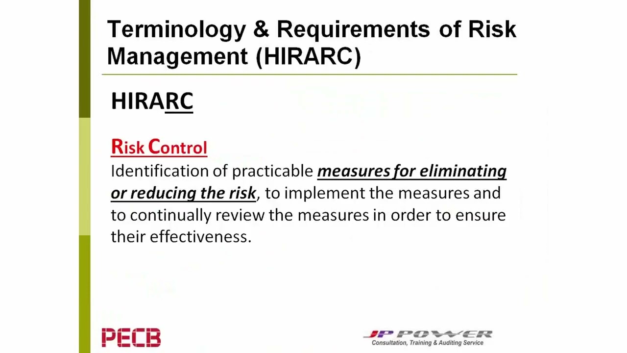 Occupational Hazard Identification Risk Assessment and Risk Control