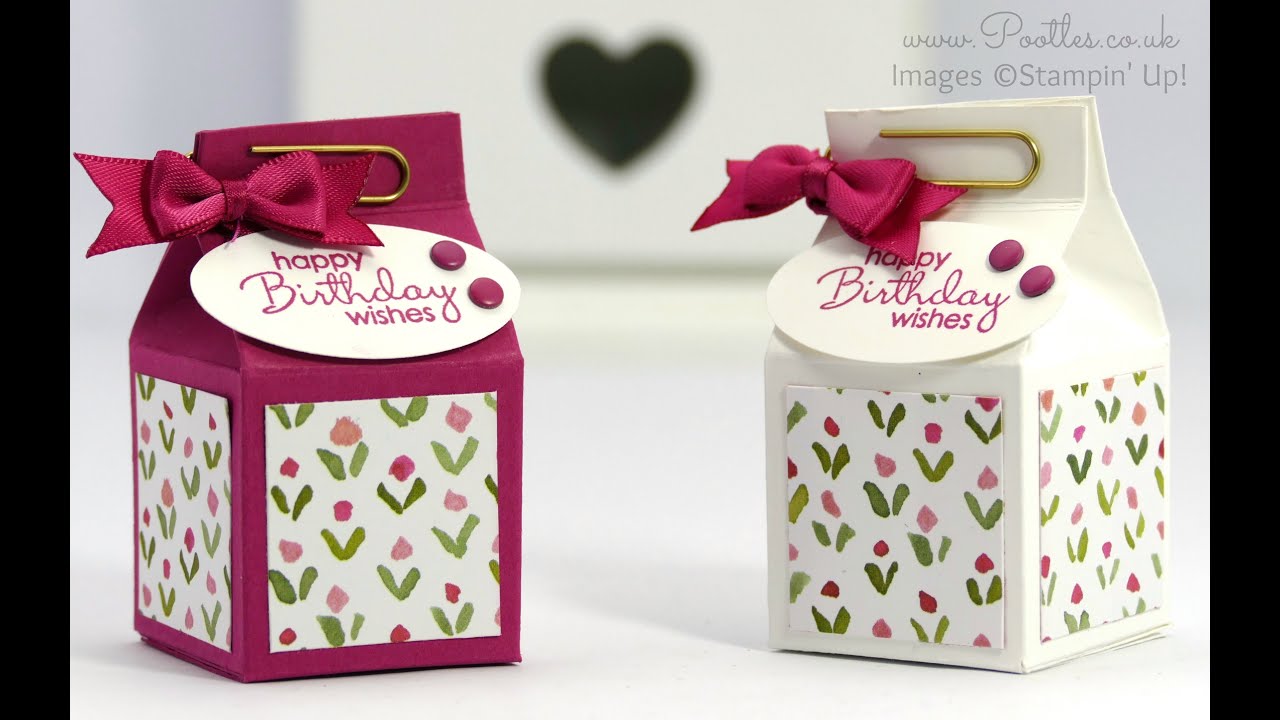 Rose Red Mini Milk Carton Tutorial using Stampin' Up! Supplies