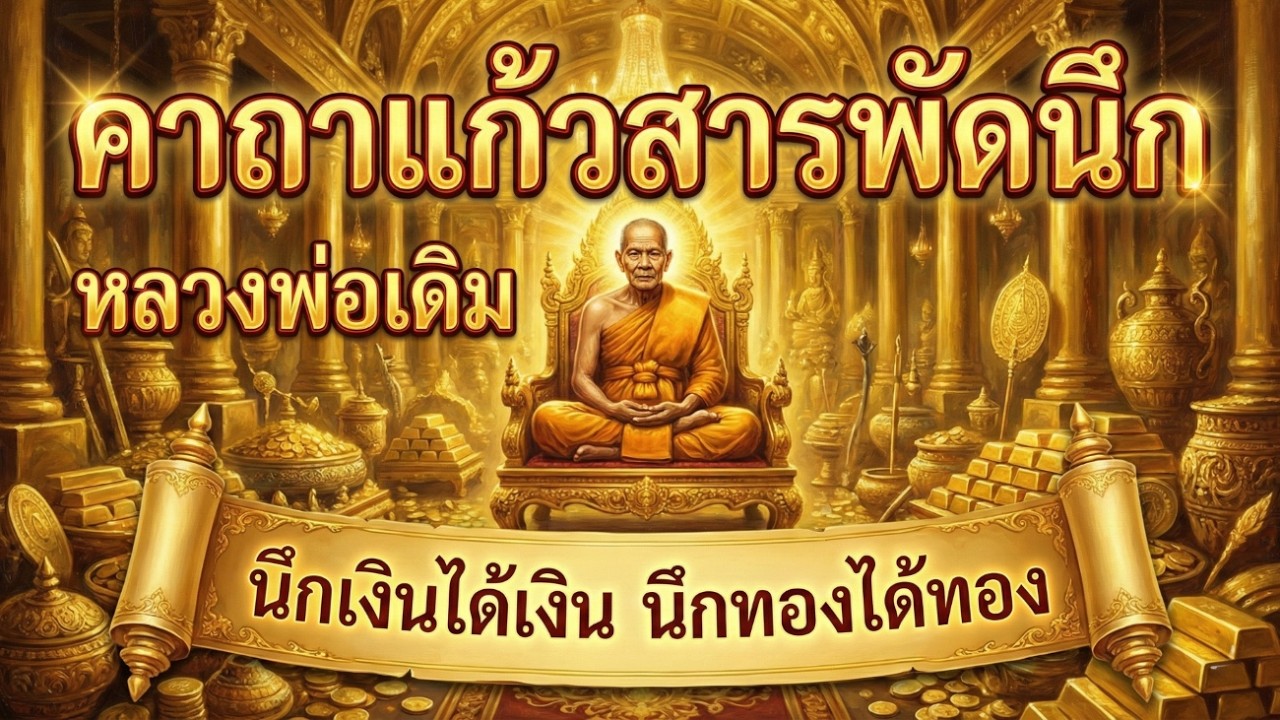 คาถาแก้วสารพัดนึก หลวงพ่อเดิม นึกเงินได้เงิน นึกทองได้ทอง สวดเปิดทางโชคลาภ ค้าขายร่ำรวย