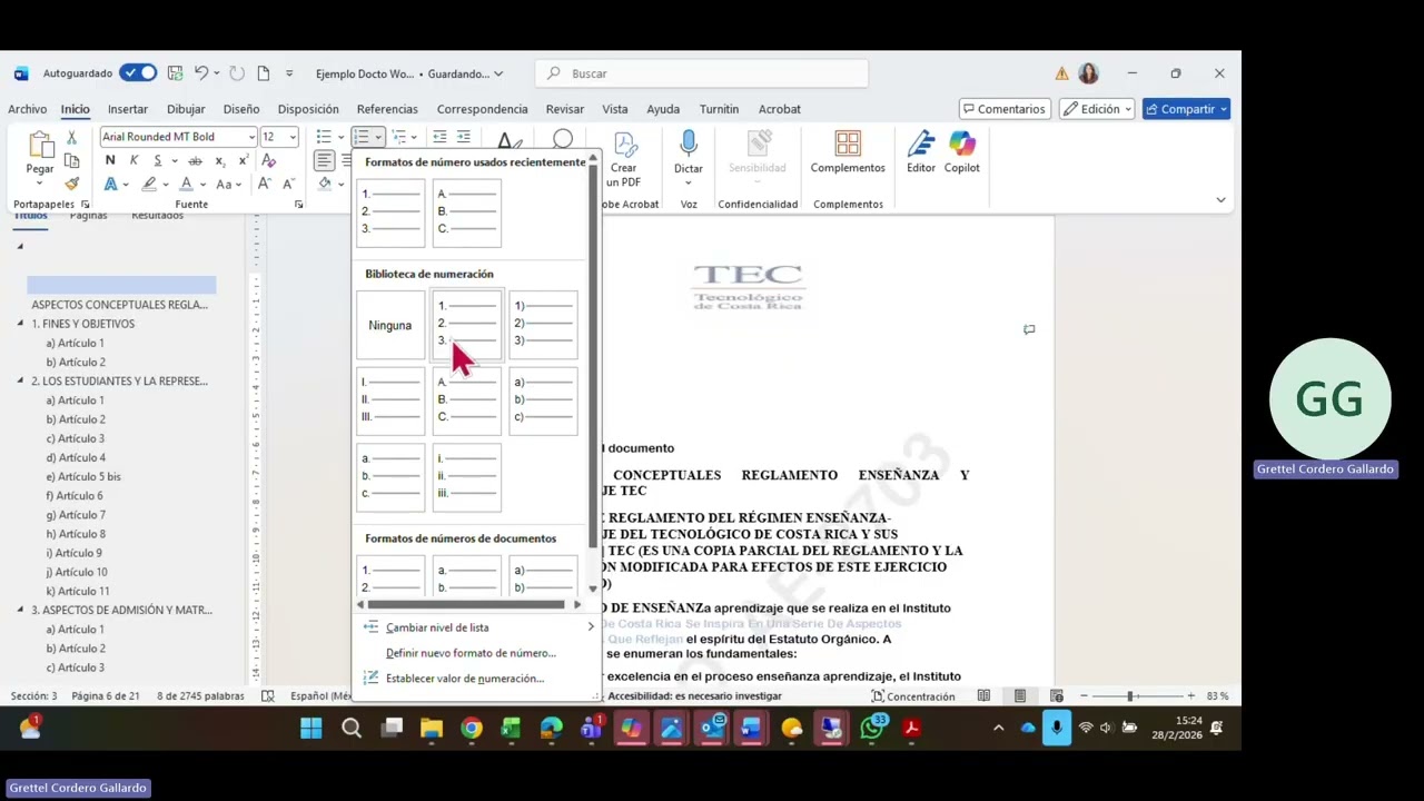 Video  funciones de edición en Word