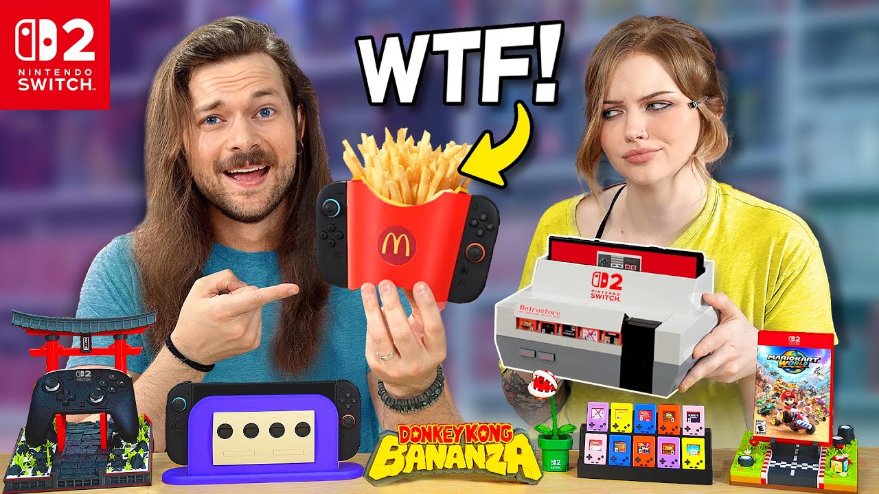 My WIFE & I Buy WEIRD Nintendo Switch 2 Accessories!