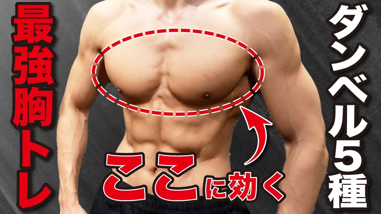 【5分】ダンベルだけで大胸筋全体がパンパンになる最強筋トレ5種目