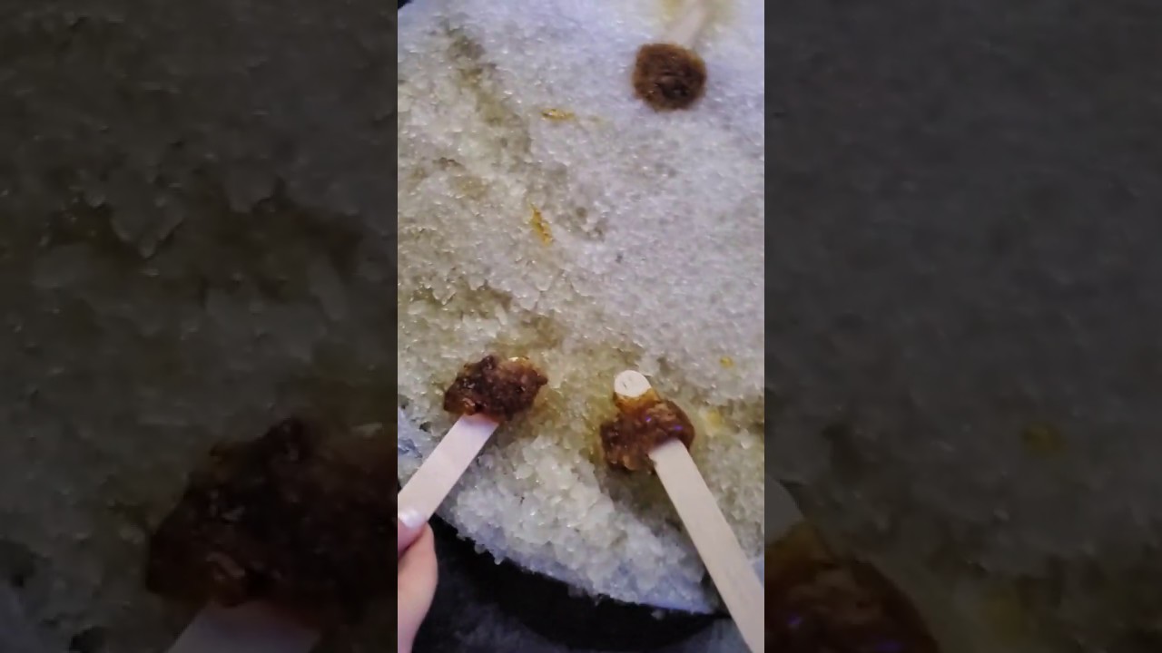 Maple Taffy on snow