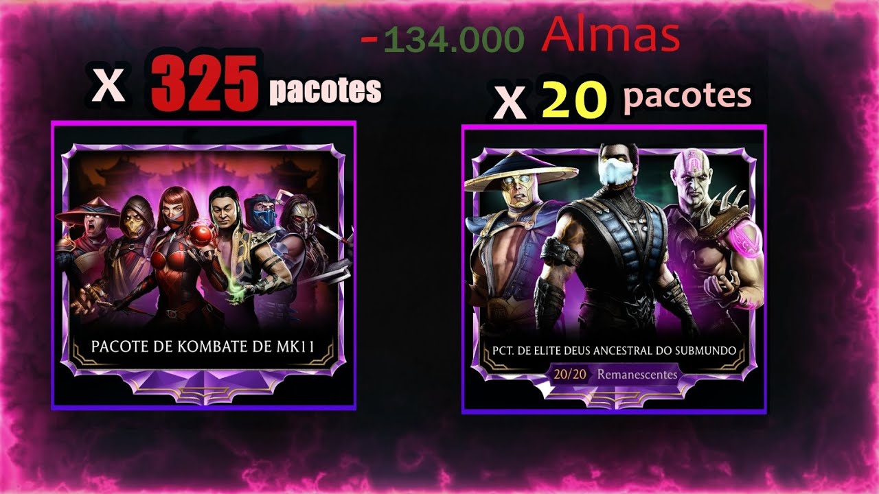 Abrindo 325 Pacotes mk11 no Mortal Kombat Mobile