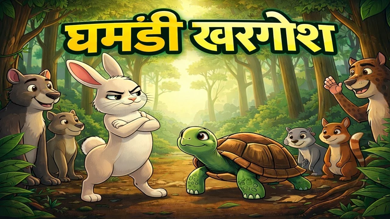 Rabbit vs Tortoise:🐇🐢 घमंडी खरगोश | Famous Hindi Moral Story | Jumpy TV