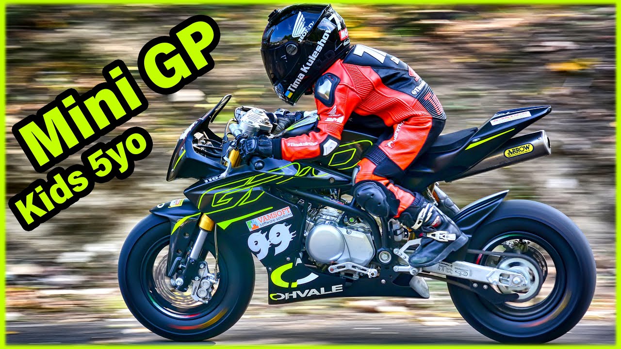 Test MiniGP bike Ohvale 110cc I TimaKuleshov 5 years