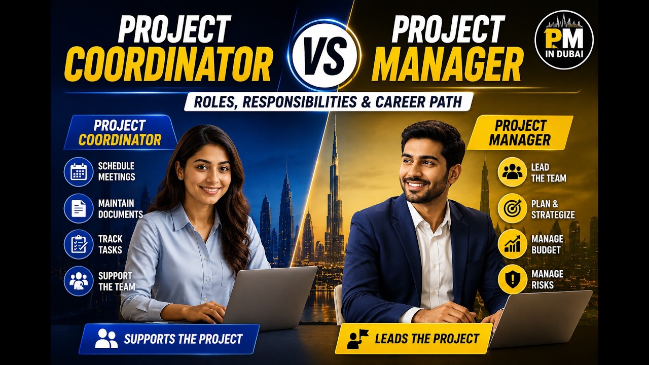 Project Coordinator vs Project Manager | Roles, Responsibilities & Career Path | PM in dubai