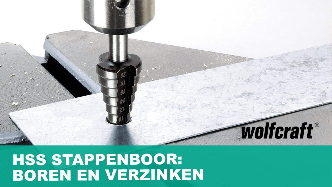 HSS stappenboor: boren en verzinken in één stap