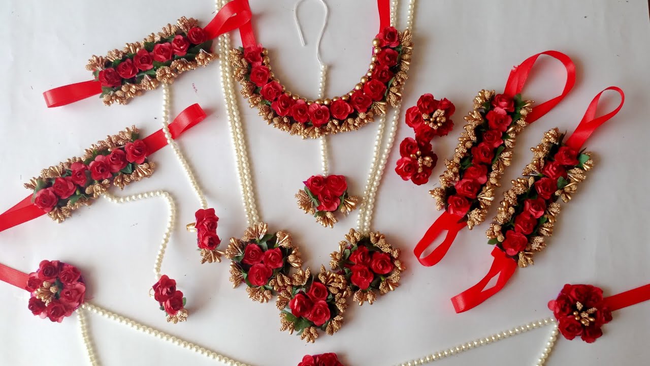 Flower Jewellery Making |Flower Jewellery For Haldi |DIY Wedding Jewellery |Bridal Haldicha Saj |
