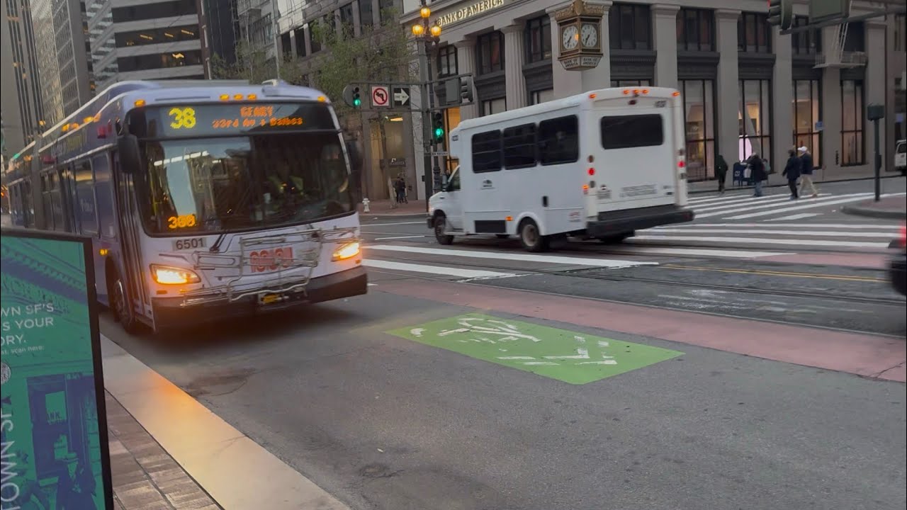 Full Route + Reupload! SF Muni 2015 New Flyer XDE60 6501 on 38 Geary with Weird Sign (2/2) [8K]