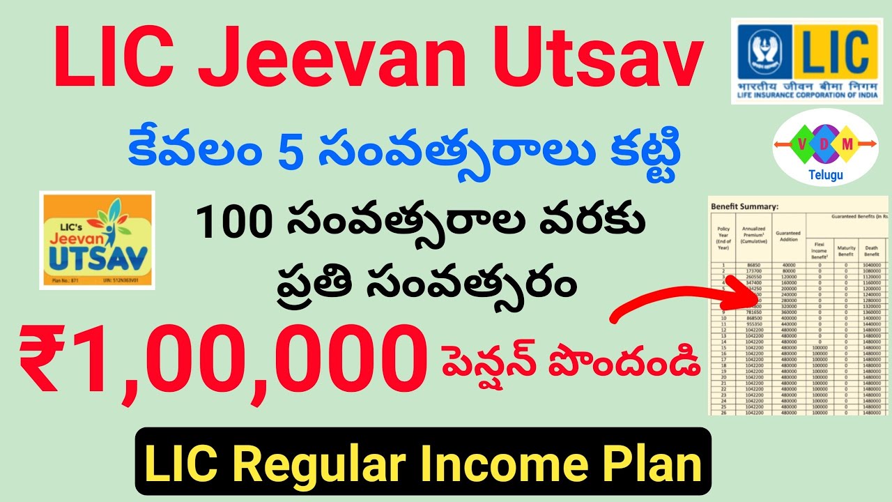 jeevan utsav plan 2023/LIC jeevan utsav policy benefits,premium calculation/lic regular income plan