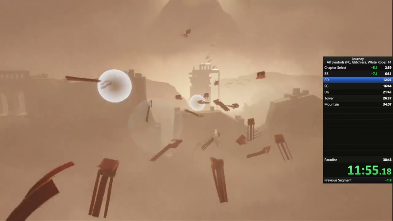 Journey Speedrun White Robe All Symbols Glitchless PC 38:25