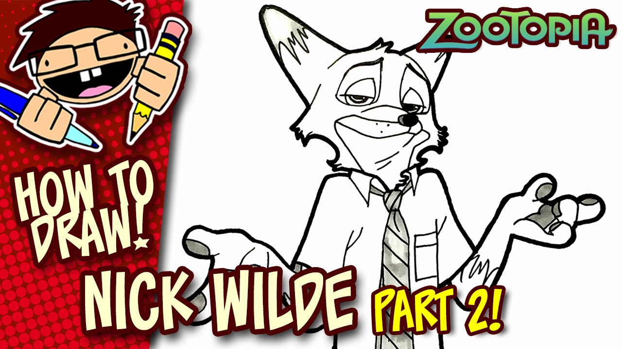 How to Draw NICK WILDE (ZOOTOPIA) Step-by-Step Tutorial, Part 2