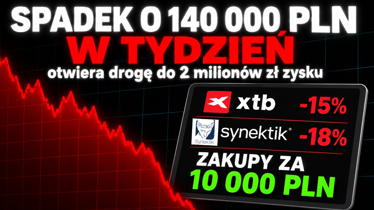 Spadek portfela o 140 000 w tydzień. Zakupy za 10k. XTB, Digital, Synektik, CyberFolks, Passus.