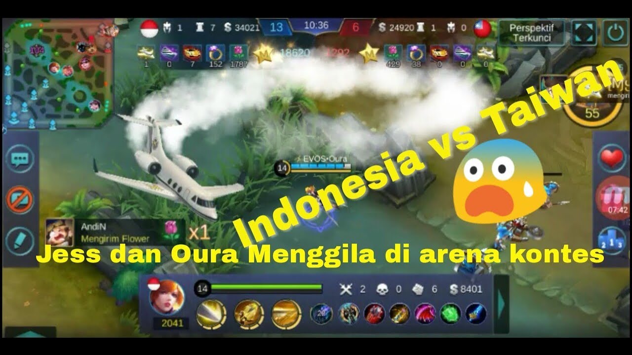 ARENA CONTEST |INDONESIA VS TAIWAN| Jess dan Oura Menggila |JessNoLimit di gift Airplane 😨