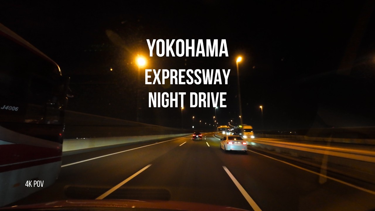 Japan Night Drive 4K | Yokohama Expressway POV | Ambient Road Sounds