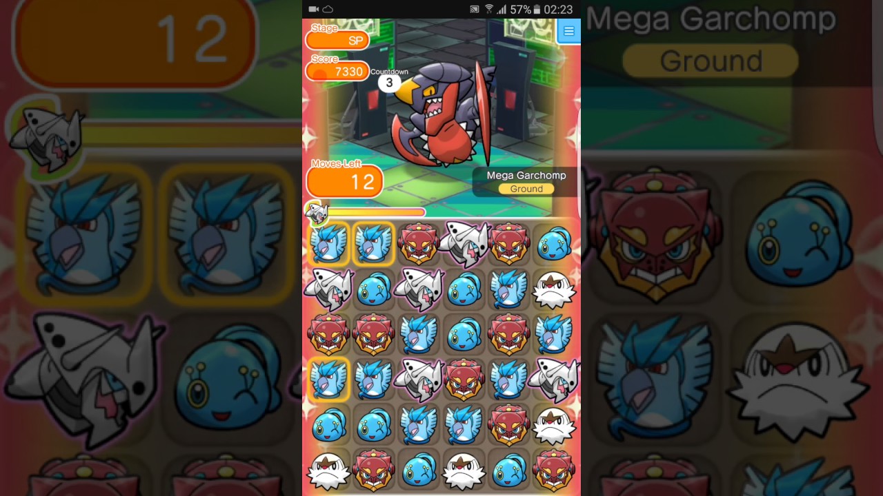 Pokemon Shuffle Mobile Mega Garchomp Competitive Stage『ポケとる スマホ版』メガガブリアス「ランキングステージ」(14/03/2017)