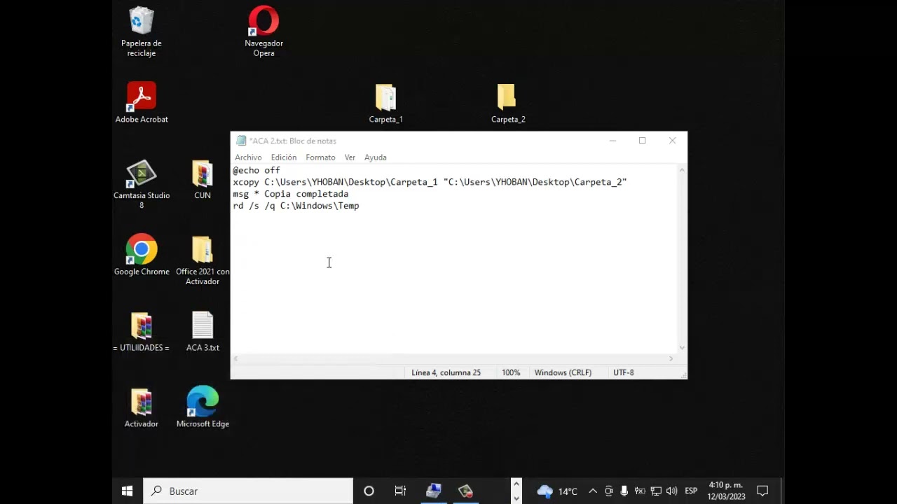 Crear  bat y Tarea programada