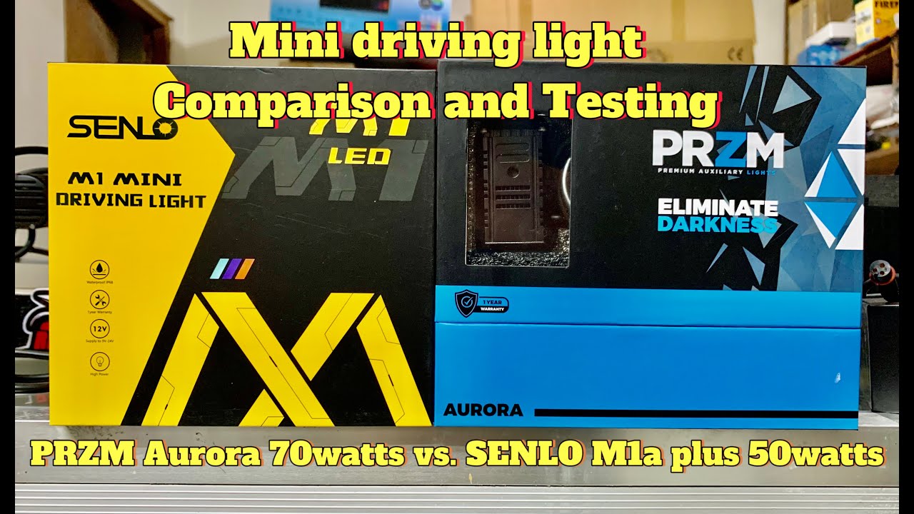 PRZM Aurora 70 watts vs. SENLO M1a plus 50watts (mini driving light comparison and testing)